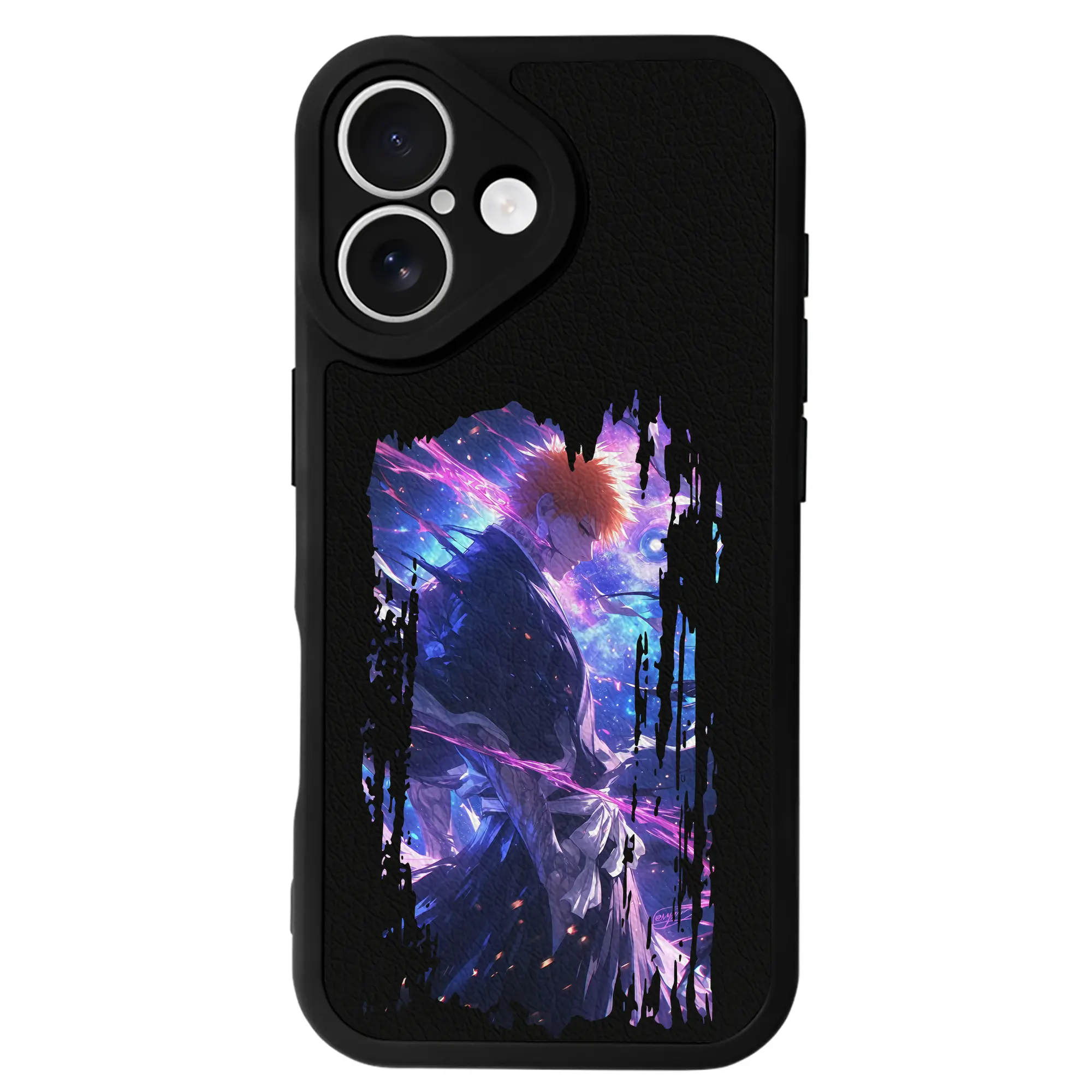 ブリーチ グッズ 黒崎 一護 - IPhone 16シリーズ対応 ・ シリコンスマホケース ・ レザー調 ・ 高精度フィット ・ 耐衝撃 ・ ワイヤレス充電対応 ・ 精密カット